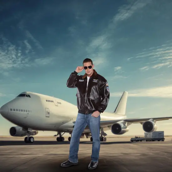 Flying High Jet Pilot Adult Costume Bomber Jacket {4}