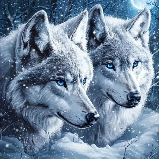 5D Wolf Diamond Painting Kits for Adults {1}