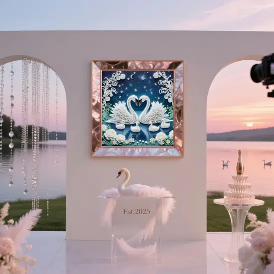 5D Diamond Art Kits for Adults,Love White Swans Special Shape Diamond Painting Kits for Beginners, DIY Crystal Diamond Dots Gem Art Craft for Home Decor 11.8x11.8 Inch {2}