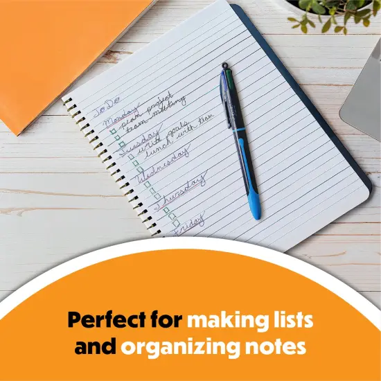 BIC 4-Color Smooth Retractable Ballpoint Pens, Medium Point (1.0mm), 12-Count Pack, Colored Pens with Long-Lasting Ink {5}