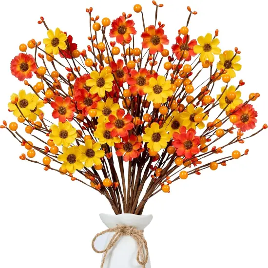 12PCS Fall Floral Picks - 17 Inch {1}