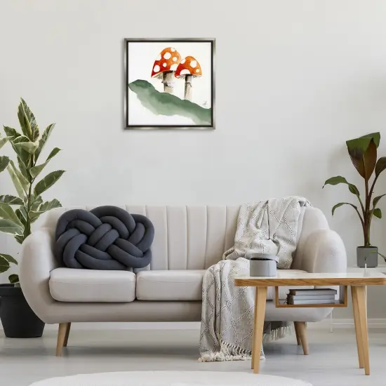 Stupell Industries Spotted Red Mushrooms Framed Floater Canvas Wall Art Design by Alexandria Gilbert Kincaid {2}