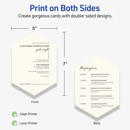 Avery Printable Geo Flat Cards, Sure Feed Technology, 5" x 7", Matte Ivory Cardstock, Laser/Inkjet Printable, 20 Total, Great for Product Branding, Marketing, and More {6}