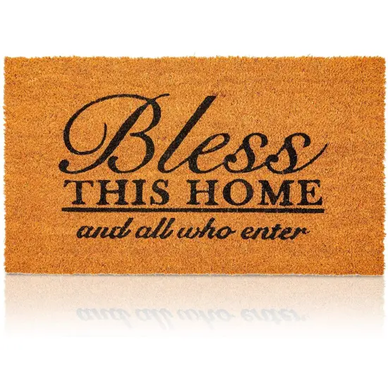 Coco Coir Bless This Home and All Who Enter Door Mat for Front Entrance (17 x 30 In) Brown {1}