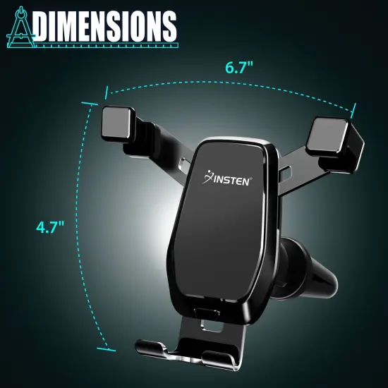 Universal Car Air Vent Gravity Cell Phone Holder Mount for iPhone and Mobile 4-6.7 Inch Black {6}