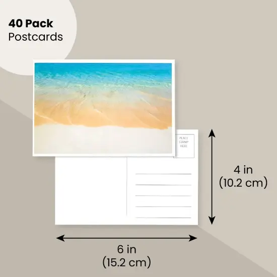 40 Pack Bulk Nautical Beach Seaside Postcards From Around the World for Mailing, 20 Assorted Designs (4 x 6 In) Multicolor {2}