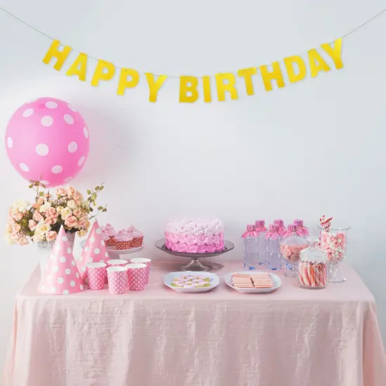 126 Pieces Make Your Own Banner Kit - DIY Banner with Gold Glitter Letters A-Z, Numbers 0-9, Hearts, Stars, and 3 Strings {2}