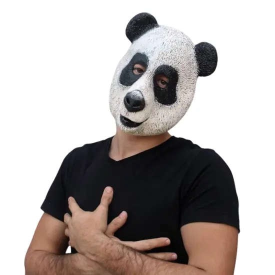 Panda Adult Latex Costume Mask {1}