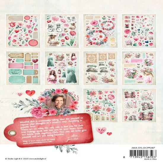 Jenines Mindful Art Die-Cut Paper Pad 5.8"X8.25" -Nr. 287 Elements {3}