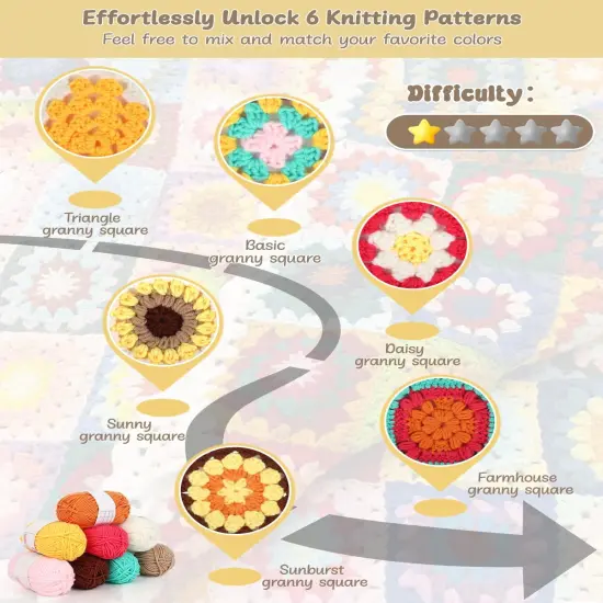 Granny Square Blanket & Bags Crochet Kit Kit {2}