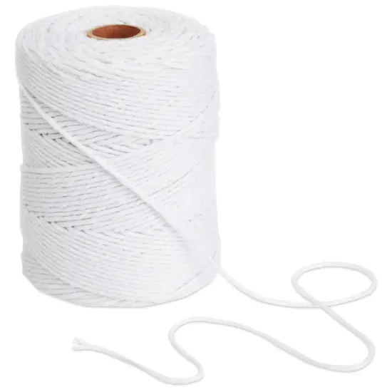200 Yards of 2mm Macrame Cord for Crafts, White Cotton String for Gift Wrapping, Bakers Twin for Wall Hanging, Plant Hangers, DIY Projects, Gardening, Homemade Art {5}