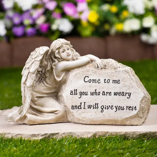 Northlight Come to Me Inspirational Angel Garden Stone Statue - 11.5" Beige {1}