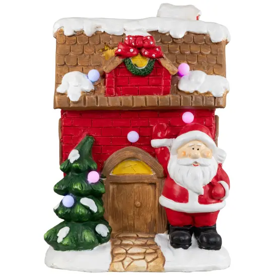 Northlight LED Lighted House with Santa Musical Christmas Decoration - 16" - Red Brown {3}