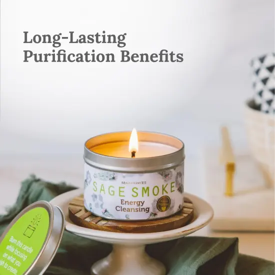 Magnificent 101 Long Lasting Pure White Sage Smoke Smudge Candle | 6 Oz - 35 Hour Burn | Made of Soy Wax for House Energy Cleansing Purification, Chakra Healing & Manifestation Multicolor {2}
