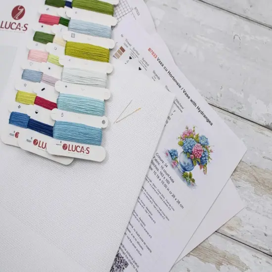 Vase with Hydrangea B7033L Counted Cross-Stitch Kit {6}