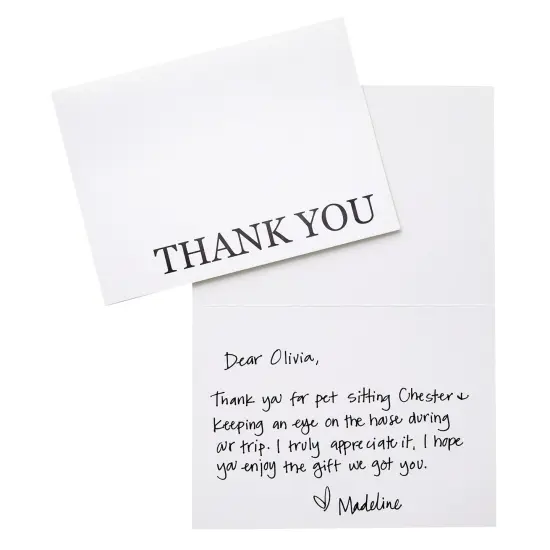 120 Pack Thank You Cards with Envelopes Bulk for Weddings, Bridal Showers, Graduations, Bridal, Baby Shower - Blank Inside - Minimalist Black and White Design {5}