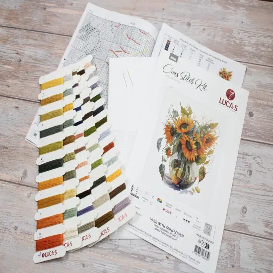 Vase with Sunflower B7025L Counted Cross-Stitch Kit {5}