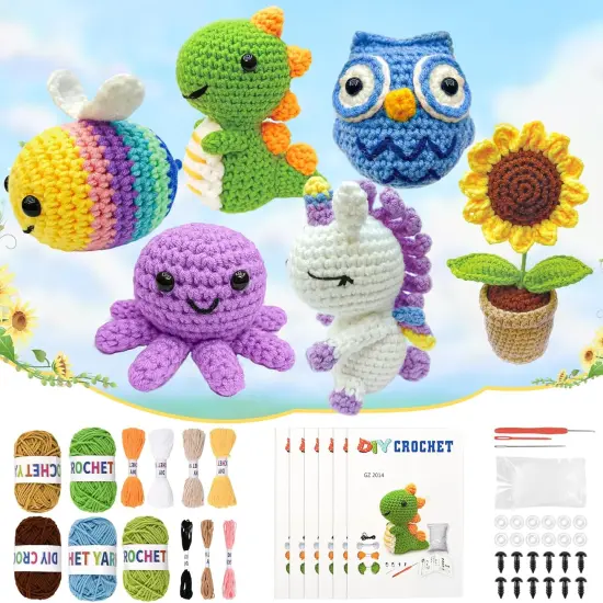 6PCS Crochet Kit for Beginners (Sunflower) {5}