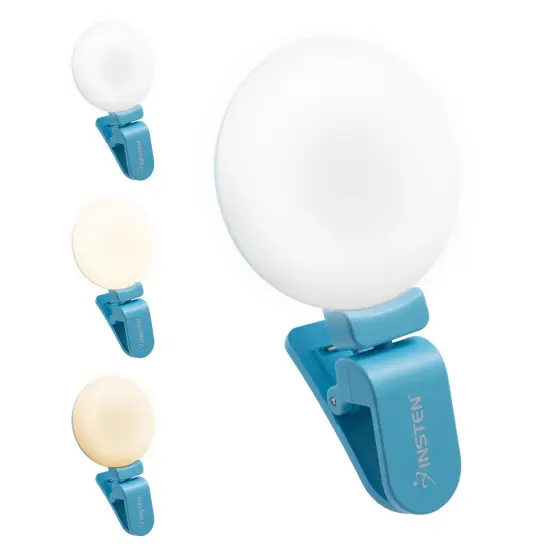 2" Mini Ring Light for Photography and Video, 20 LED Bulbs, 3 Modes, 360 degree, Blue {3}