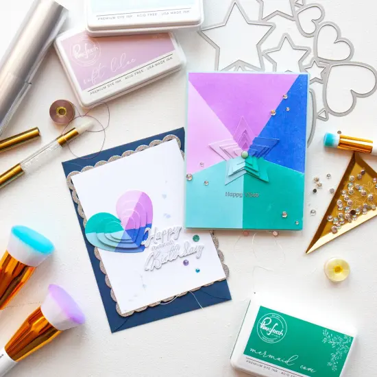 Pinkfresh Studio Stencils 6/Pkg-Radiating Hearts and Stars {5}