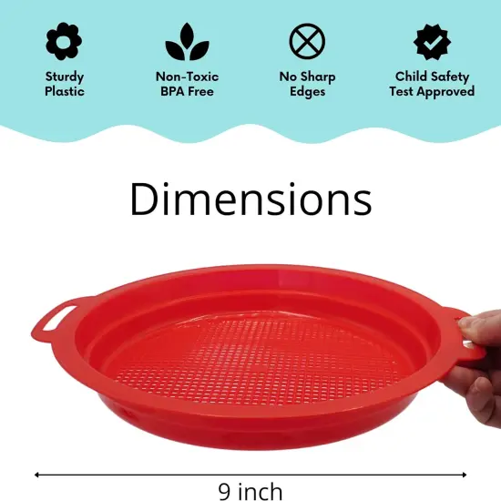 4E's Novelty 4 Pack Sand Sifter &ndash; 8.75" Sandbox Toys, Kids Sand Toys, Rock Strainer {4}