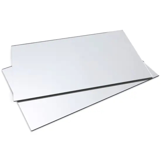 Bright Creations 2 Pack Acrylic Mirror Sheets for Wall Decor, 3mm 17x11" Shatter Resistant Frameless Tiles for Mounted Mirror, Bedroom, Home Gym, Bathroom, Kitchen, Door Silver {6}