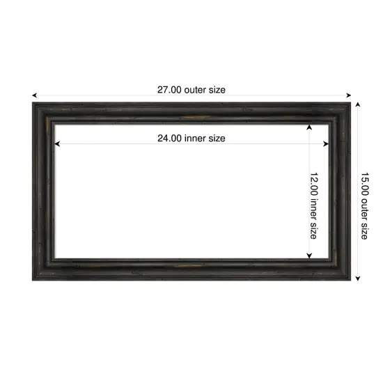 Rustic Pine Narrow Framed Dry Erase Magnetic Board Black {4}