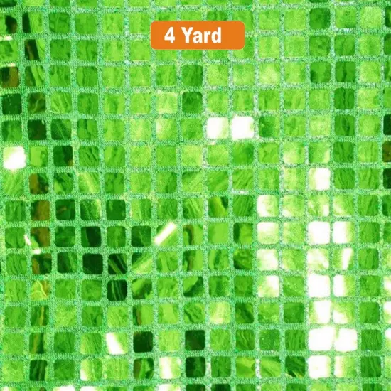 Square Sequins Fabric Quad Sequins Fabric 45" Wide Multiple Colors Lime {1}