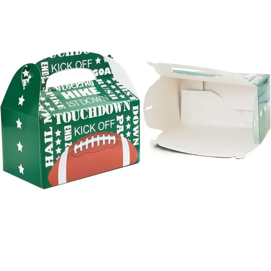 Blue Panda 24 Pack Football Gift Box, Unique Party Favor Boxes, Football Gift Bags for Sports Celebrations, Fun and Festive Decorations for Themed Parties and School Events Green {6}