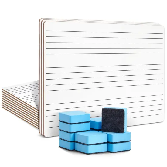 12 Pack Music Staff Graph Whiteboard 9 x 12 inches, Dry Erase Double-Sided Lap Board with Erasers for Students, Classroom Supplies (24 Piece Set) {1}