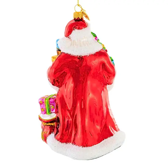 Huras Family 7.0 Inch Warwick Hall Santa Christmas Tree Ornament , Christmas Decor Hand Painted, Keepsake Red {2}