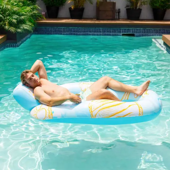 Inflatable Pool Float with Footrest for Ultimate Relaxation {1}