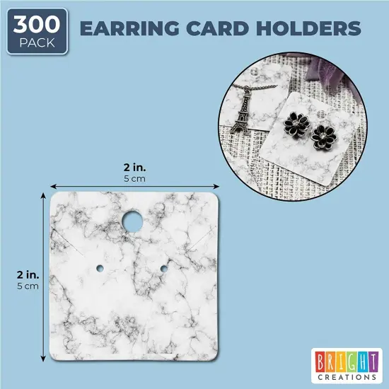 Jewelry Display Cards in Marble Design (2 x 2 Inches, 300-Pack) Grey {2}