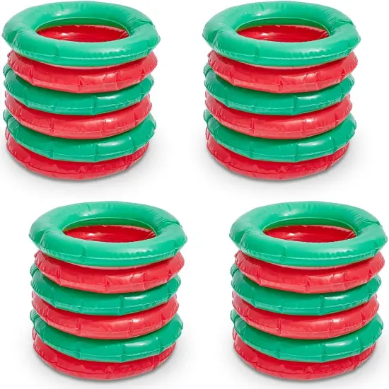 Blue Panda 2 Pack Christmas Inflatable Reindeer Antler Ring Toss Party Game, Fun Festive Party Activity for Xmas Winter Holiday Celebration Gathering, Christmas Party Game Multicolor {2}