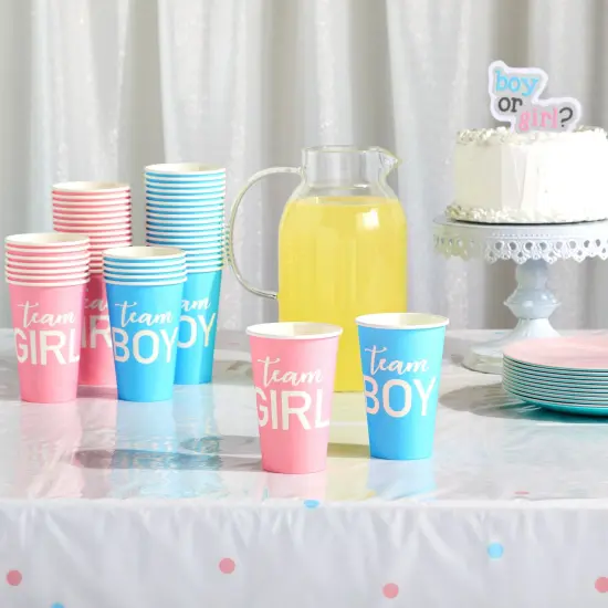 Paper Party Cups, Gender Reveal Party Supplies (12 oz, Pink and Blue, 50-Pack) {3}