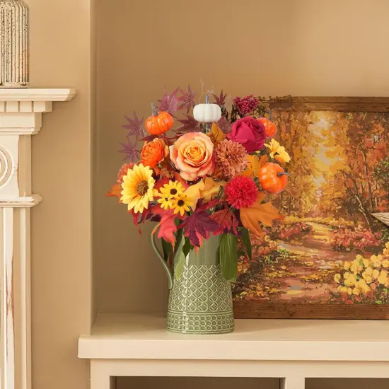 20 Inch Fall Artificial Flower (2 Bunches) - Roses {5}