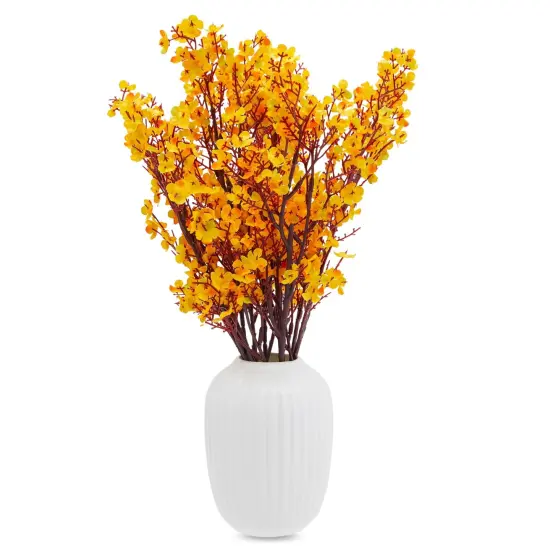 6 Pack Silk Artificial Baby's Breath Flowers with Stem, Babies Breath Faux Flower Bouquet, Fake Floral Arrangement for Table Centerpiece Decorations (20 in, Orange) {1}
