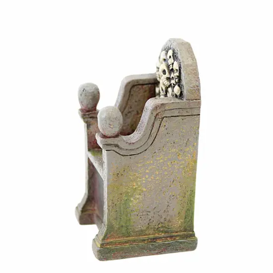 Department 56 Villages 3.25 In Scary Skeletons Throne Halloween Halloween Village , Halloween Decor Halloween Chair Skull Gray {3}