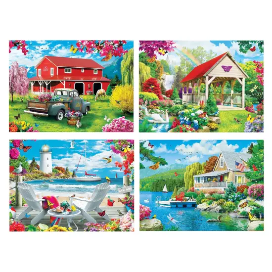 Collections Etc Memory Lane 500-Piece Jigsaw Puzzles - Set of 4 {1}