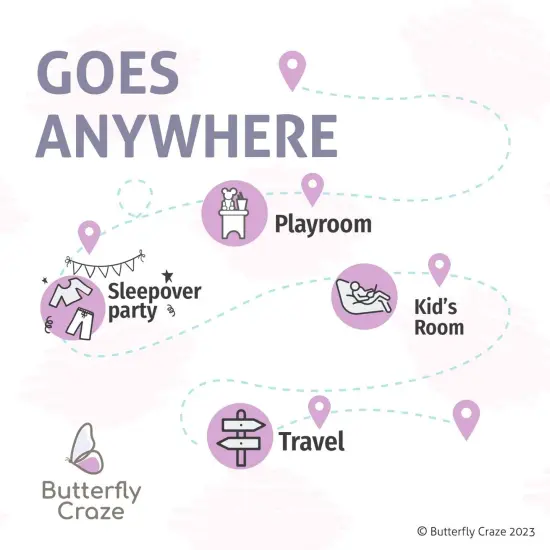 Butterfly Craze Floor Pillow Case, Mattress Bed Lounger Cover, Pink Ballerina, King Size - Cozy Seating Solution for Kids & Adults, Recliner Cushion, for Reading, TV Time (Pillow Not Included) {7}