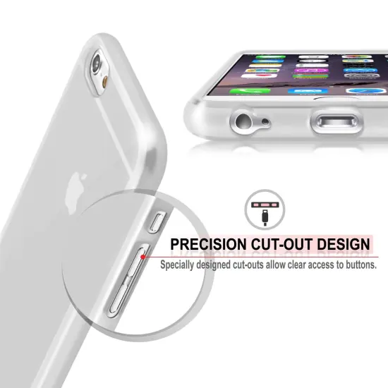 For iPhone 6 6S Clear TPU Slim Skin Gel Rubber Cover Case 4.7" inches by Insten {3}
