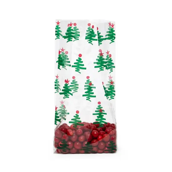 5&rdquo; x 3&rdquo; x 11.5&rdquo; Holiday Cello Bags with Festive Patterns {2}