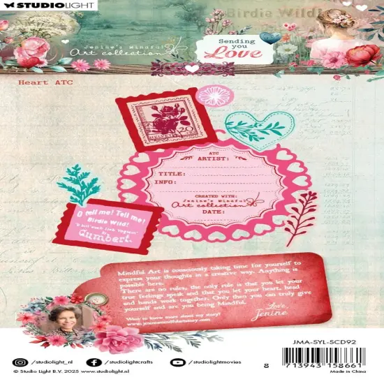 Jenine's Mindful Art Sending You Love Stamp and Cutting Die -Nr. 92 Heart ATC {3}