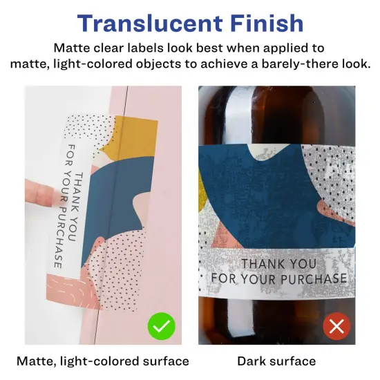 Avery Matte Clear Labels,11" x 4-1/4" Rectangle {2}