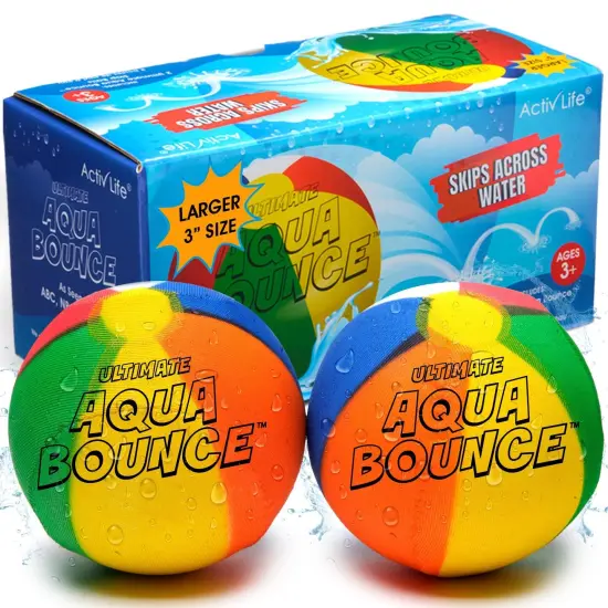 Ultimate Larger 3” Size Skip Balls (Beach Ball) Beach Pool Toys for Kids Ages 3-14Year Old Boys Girls Summer Gifts for Teens Family Water Games Adult Men Women Best Birthday Present {1}