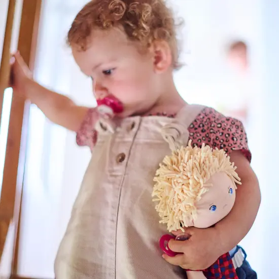 HABA Nick 12" Soft Doll - Baby Boy Doll with Blonde Hair and Blue Eyes (Machine Washable) Perfect Plush Toy for 18 Months & Up Multicolor {3}