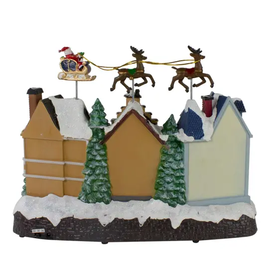 Northlight LED Lighted and Animated Christmas Village with Flying Sleigh Decoration - 16" White {6}