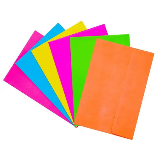 112 Pack Bright Neon Colored Envelopes with Self-Adhesive, Bulk Set for 4x6 Invitations, Greeting Cards, Birthday, Baby Shower (A6) Multicolor {7}