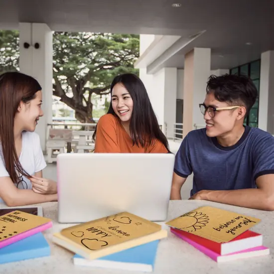 Paper Junkie 24 Pack Journals for Kids - Let's Be Happy Journals Bulk - Kraft Paper Notebooks School Supplies (80 Lined Page, 4 x 5.75 In) Brown {2}