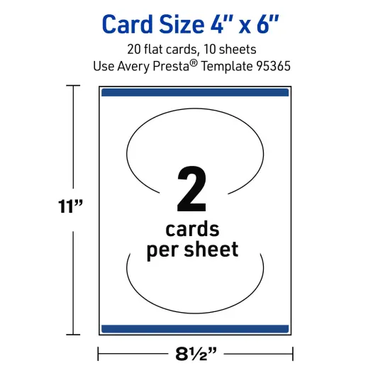 Avery Printable Oval Flat Cards, Sure Feed Technology, 4" x 6", Matte White Cardstock, Print-to-The-Edge, Laser/Inkjet Printable, 20 Total, Great for Product Branding, Marketing, and More {5}